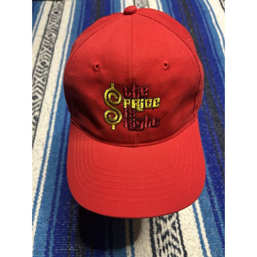 Vintage 90s The Price Is Right Headshots Red Strapback Hat Game Show Cap